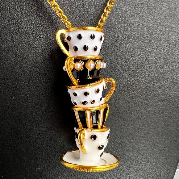 Teacup Pendant Necklace Set - 1/3pcs Food & Beverage Theme… - Picture 3 of 8